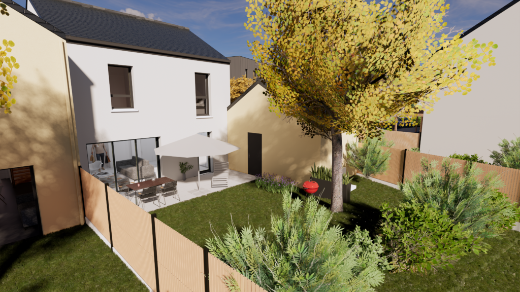 Esquisse 3D du projet Domaine du Chêne Vert à Saint-André-Des-Eaux - Agrandir l'image, fenêtre modale